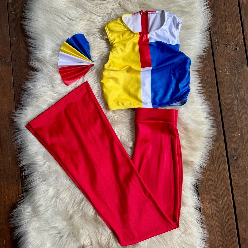 Weissman Red, Yellow, Blue, and White Kids Dance Costume
